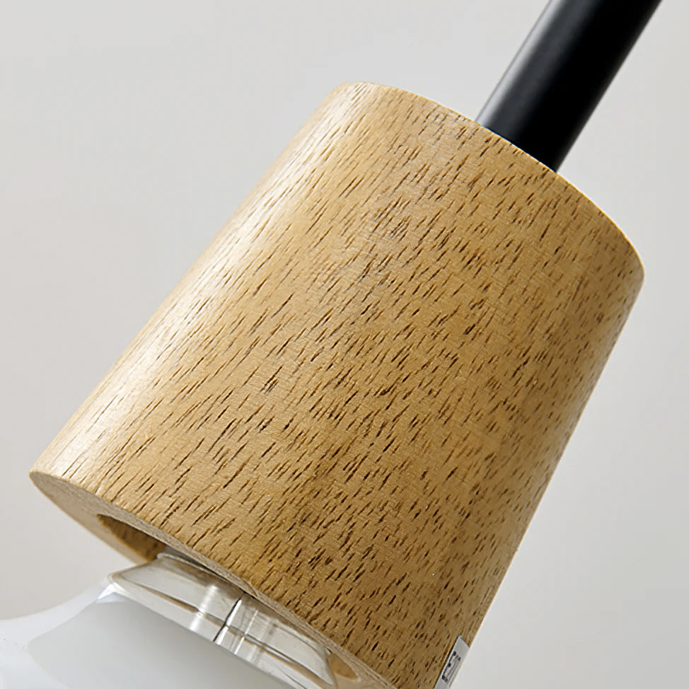 Glass Wood Pendant Light