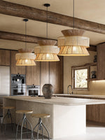 Rattan Bamboo Pendant Lamp 15.7"