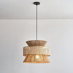 Rattan Bamboo Pendant Lamp 15.7"
