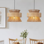 Rattan Bamboo Pendant Lamp 15.7"