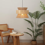Rattan Bamboo Pendant Lamp 15.7"