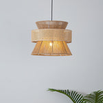 Rattan Bamboo Pendant Lamp 15.7"