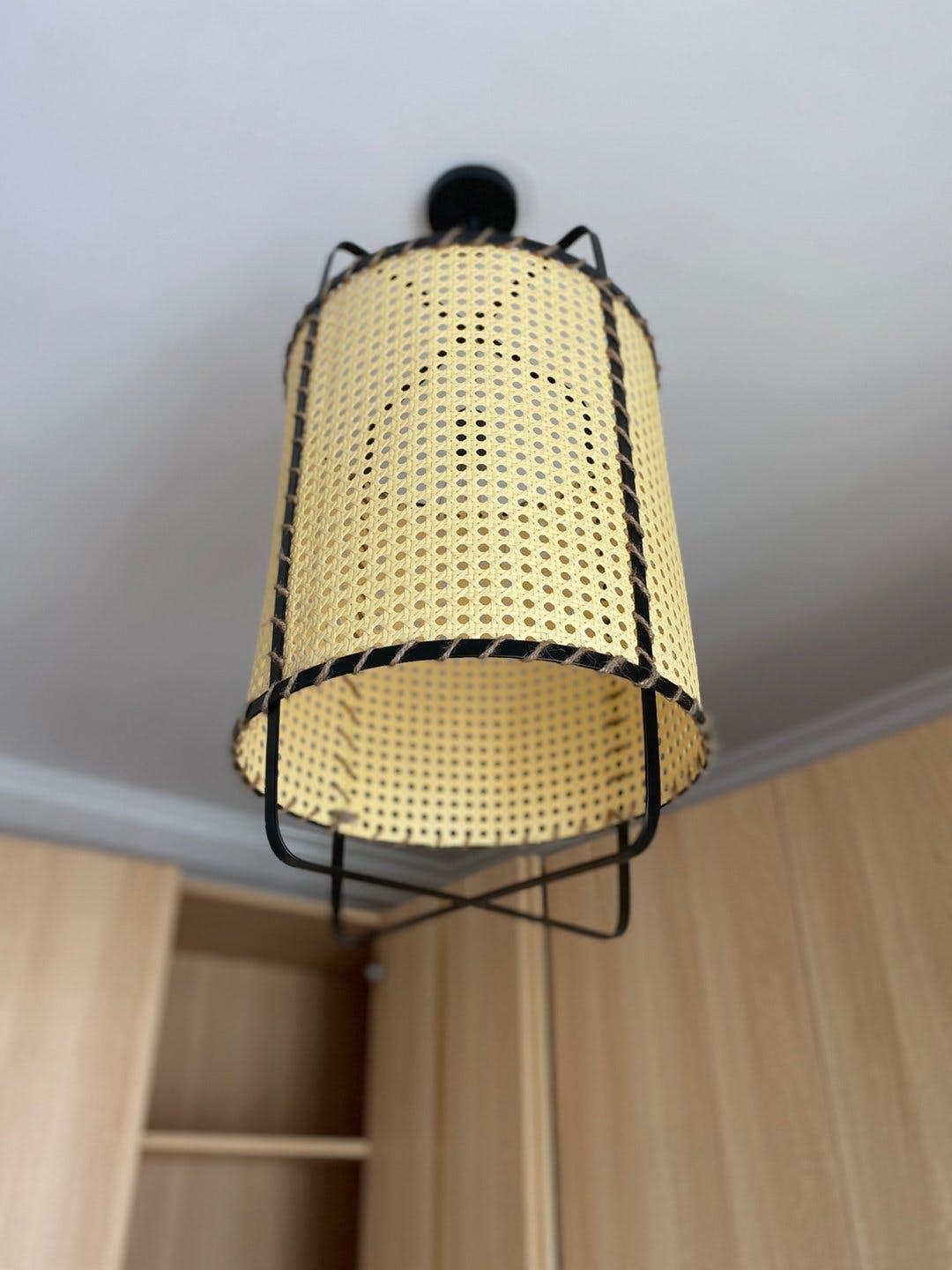 Rattan Cane Pendant Light 15.7"