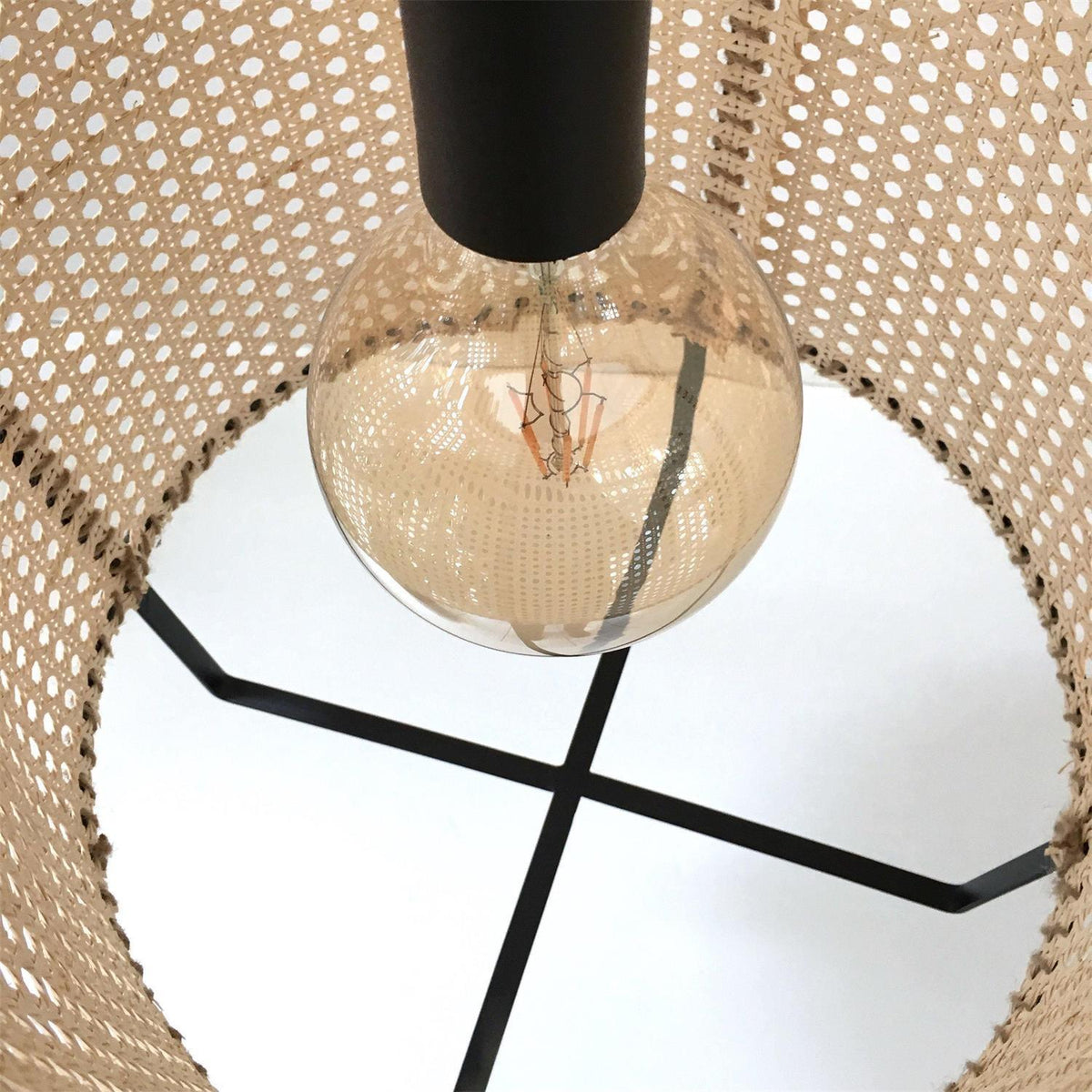 Rattan Cane Pendant Light 15.7"