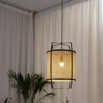 Rattan Cane Pendant Light 15.7"