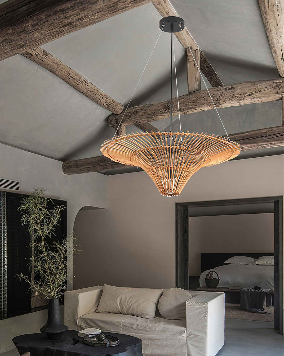 Rattan Water Lily Pendant Lamp