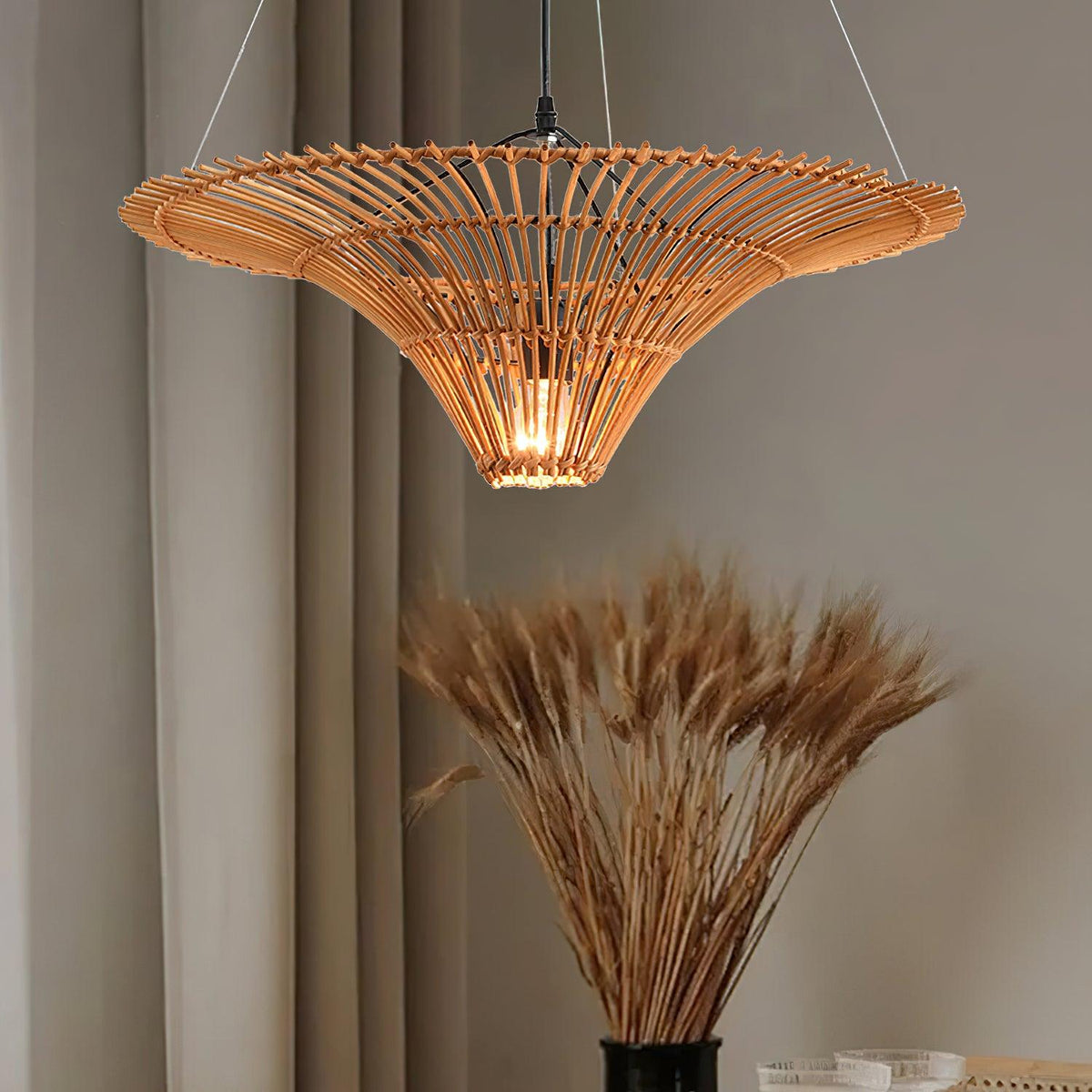 Rattan Water Lily Pendant Lamp