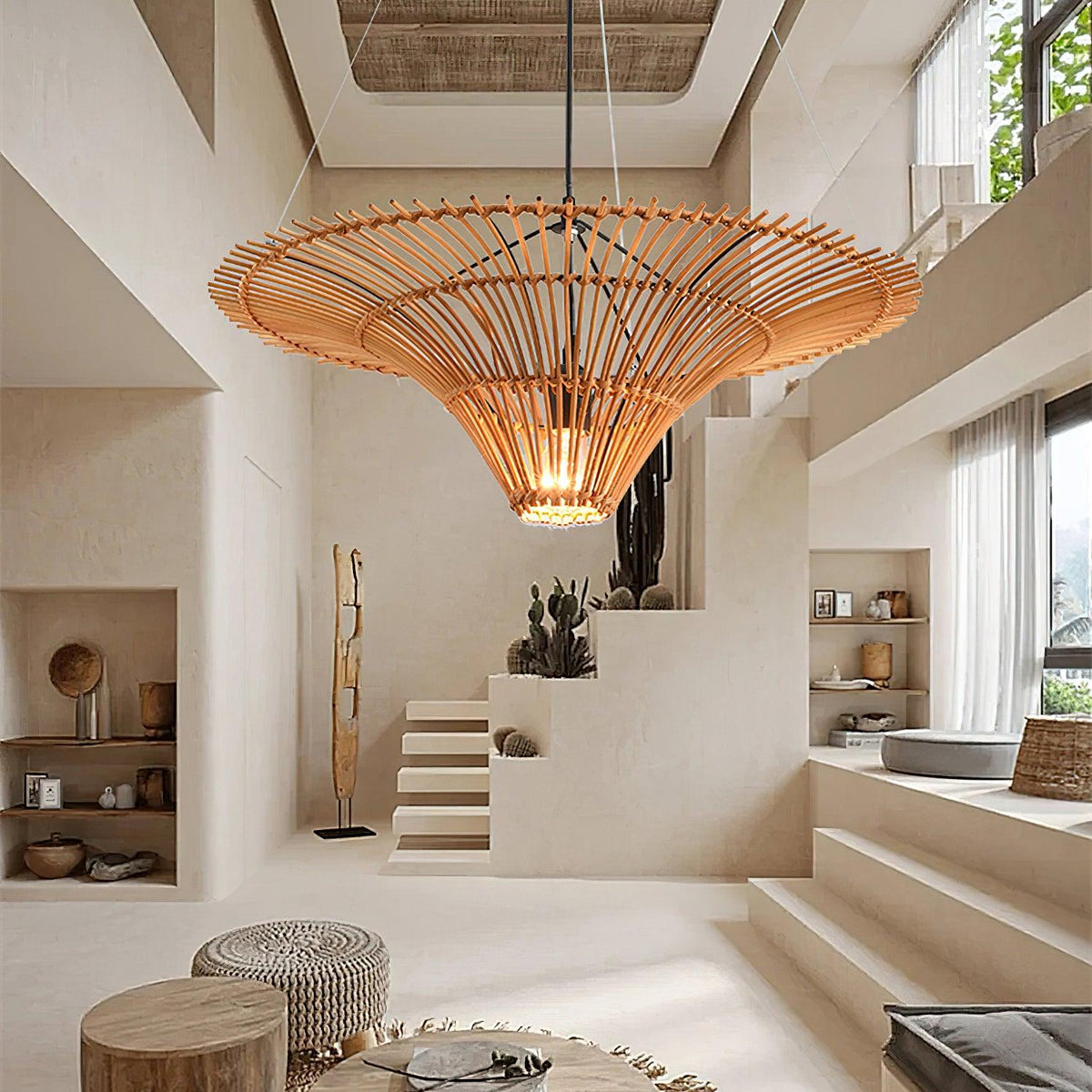 Rattan Water Lily Pendant Lamp