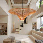 Rattan Water Lily Pendant Lamp