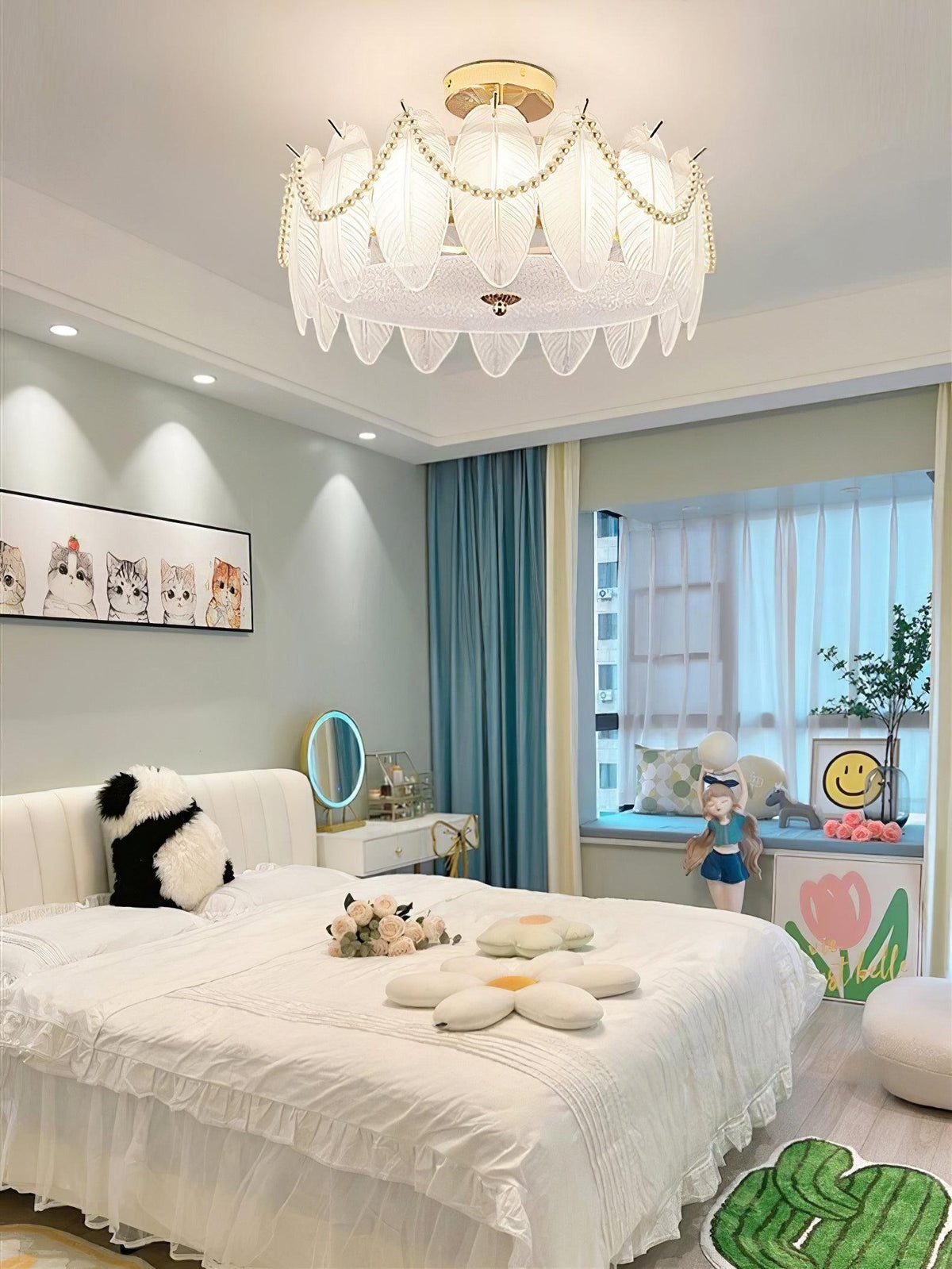 Retro Feather Ceiling Lamp