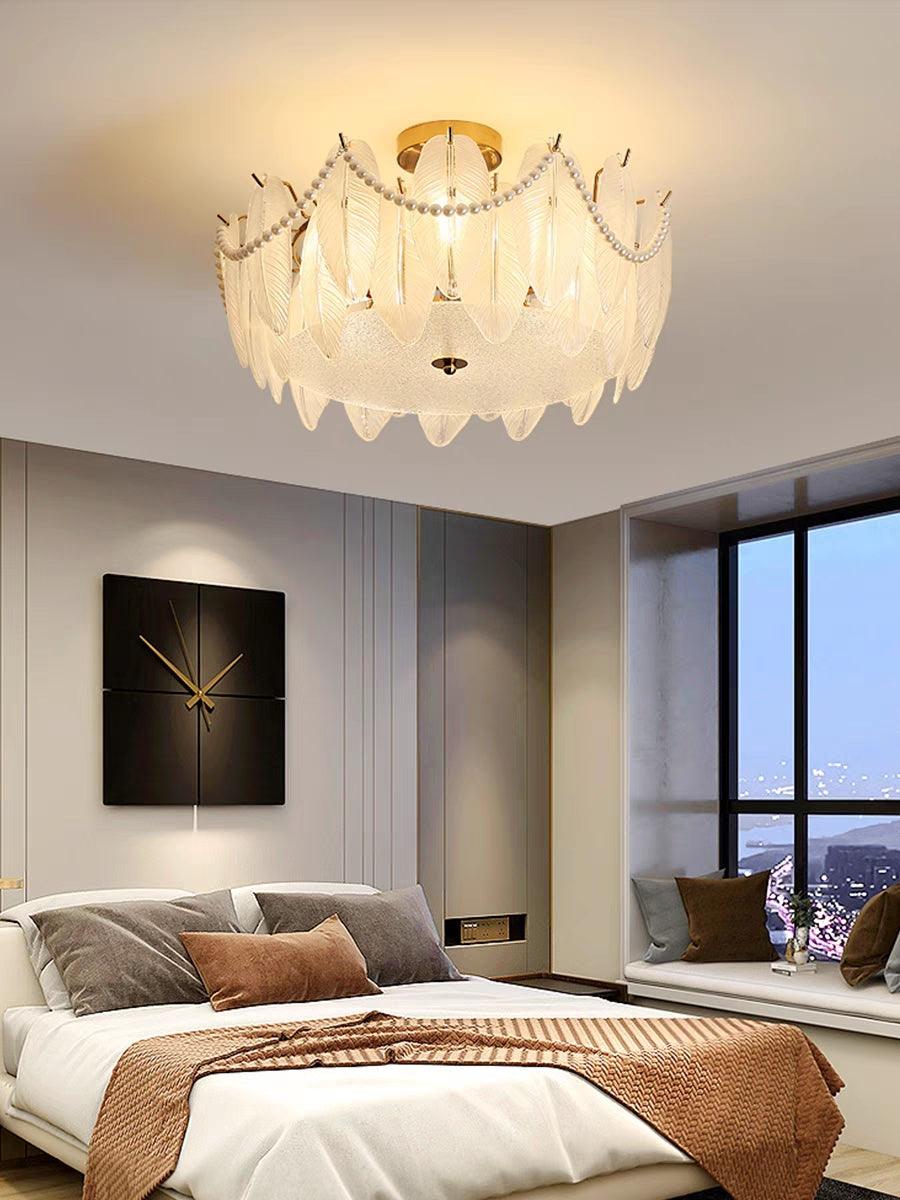 Retro Feather Ceiling Lamp