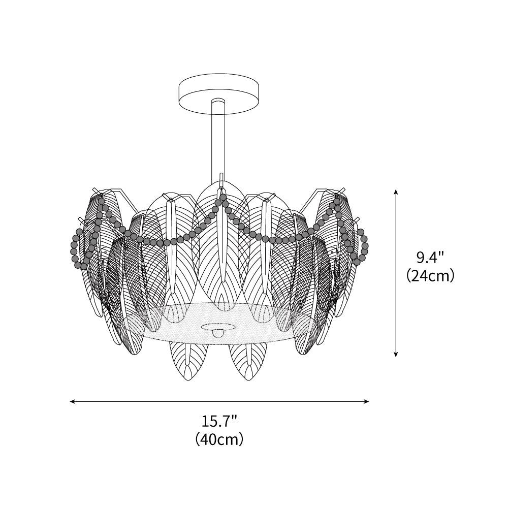 Retro Feather Ceiling Lamp