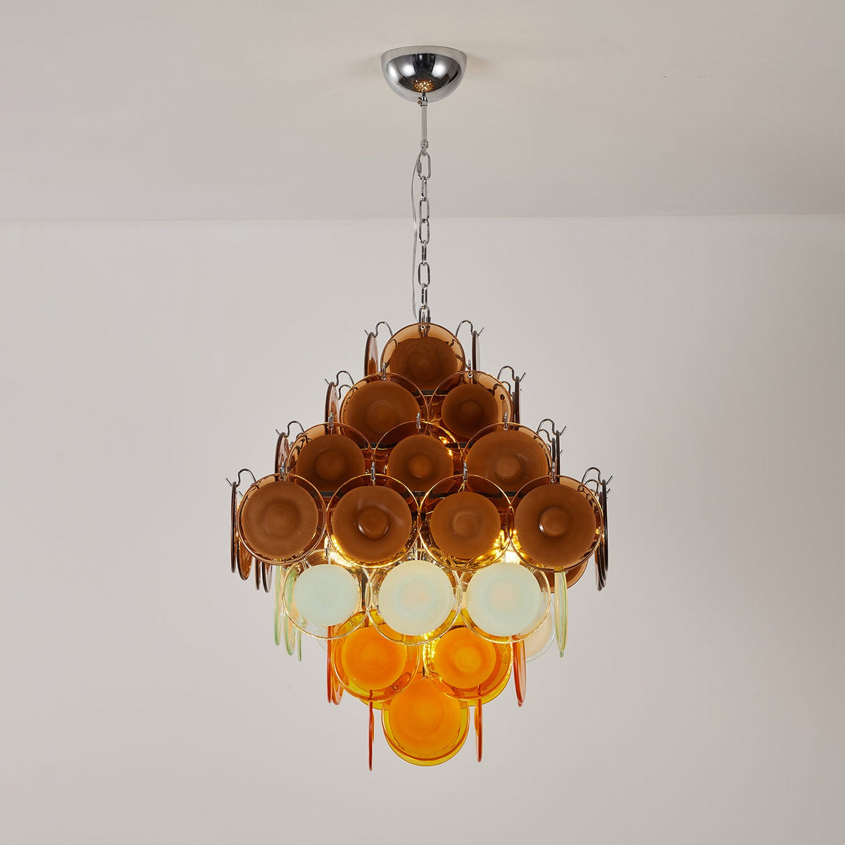 Retro Glass Disc Chandelier