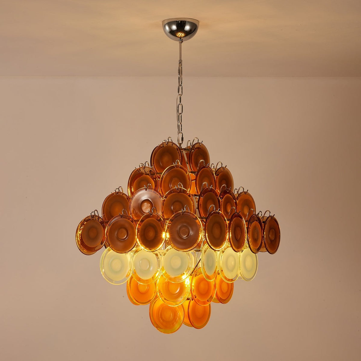 Retro Glass Disc Chandelier