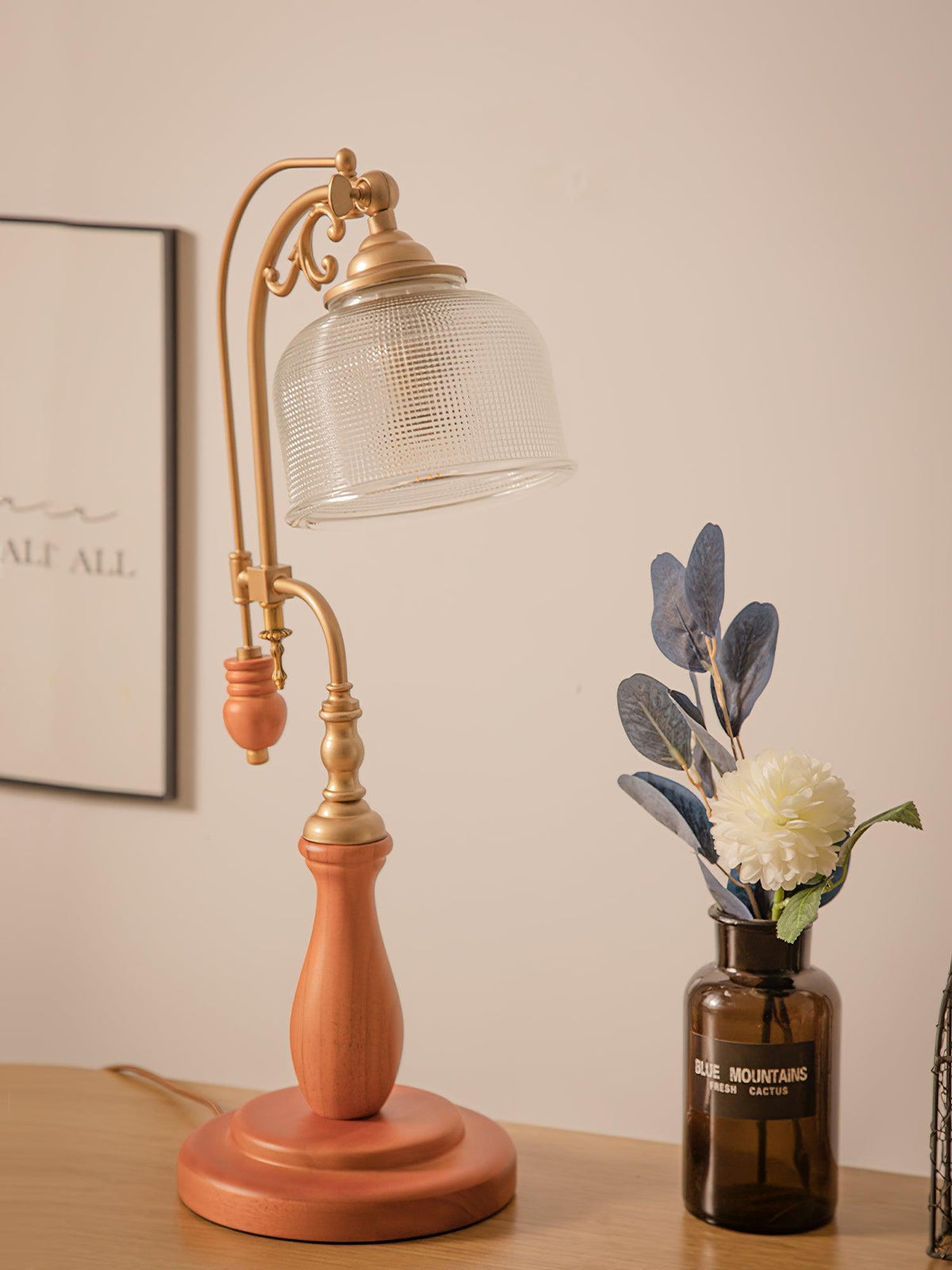 Retro Glass Gooseneck Table Lamp 5.5"