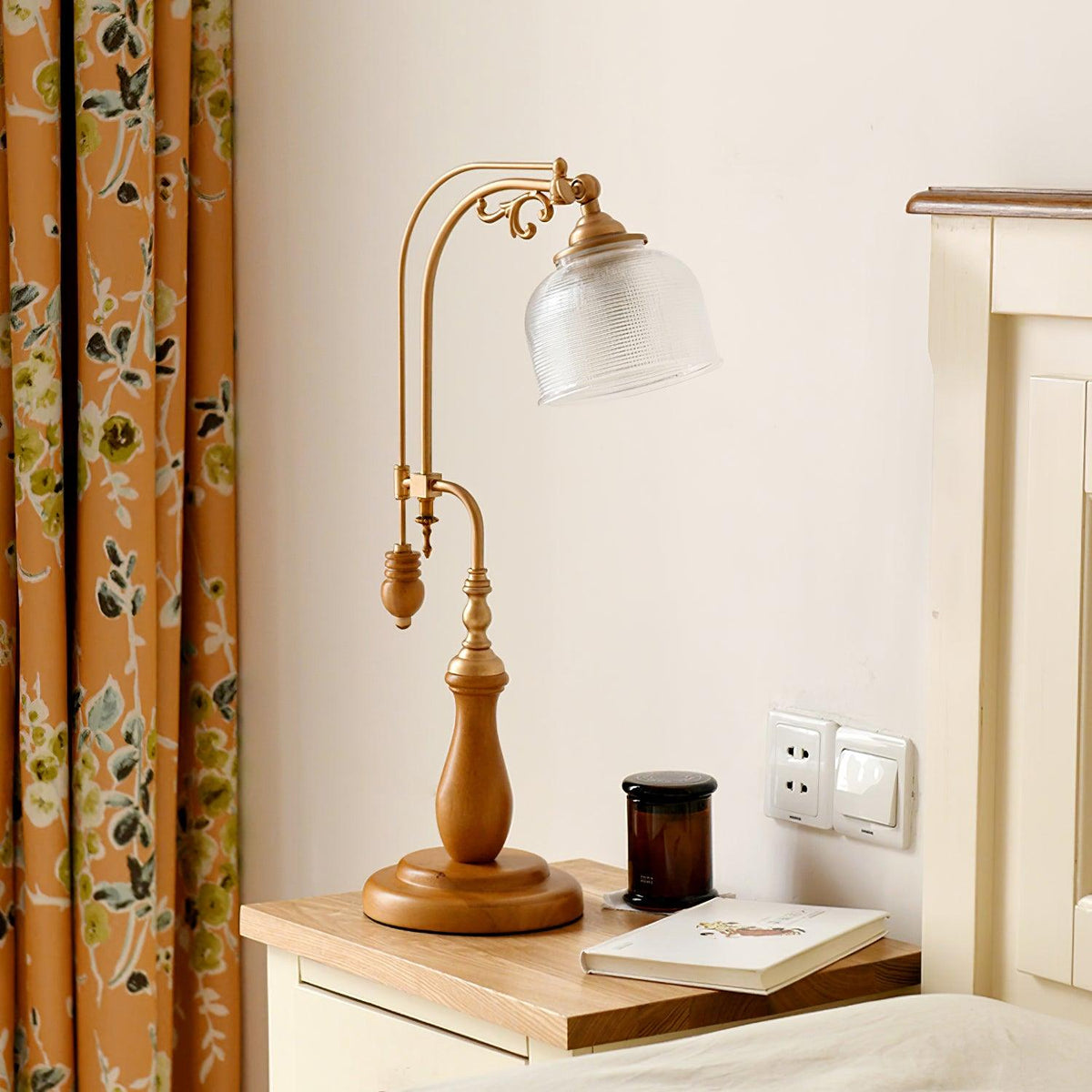 Retro Glass Gooseneck Table Lamp 5.5"