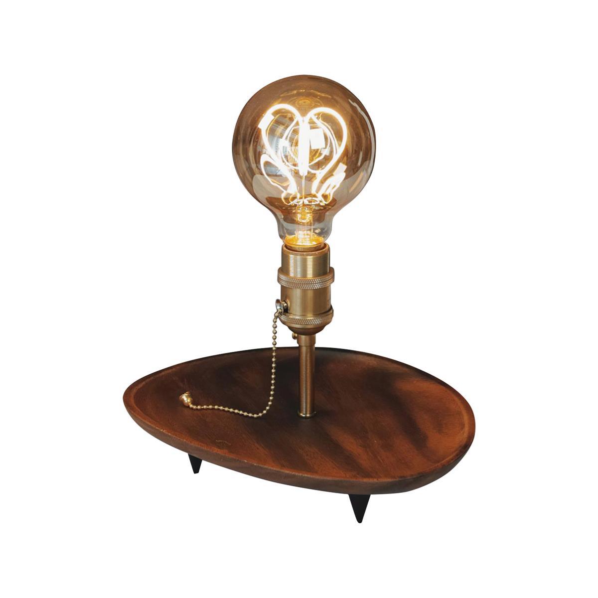 Retro Solid Wood Tray Table Lamp