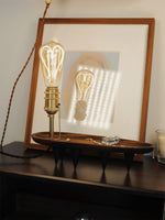 Retro Solid Wood Tray Table Lamp