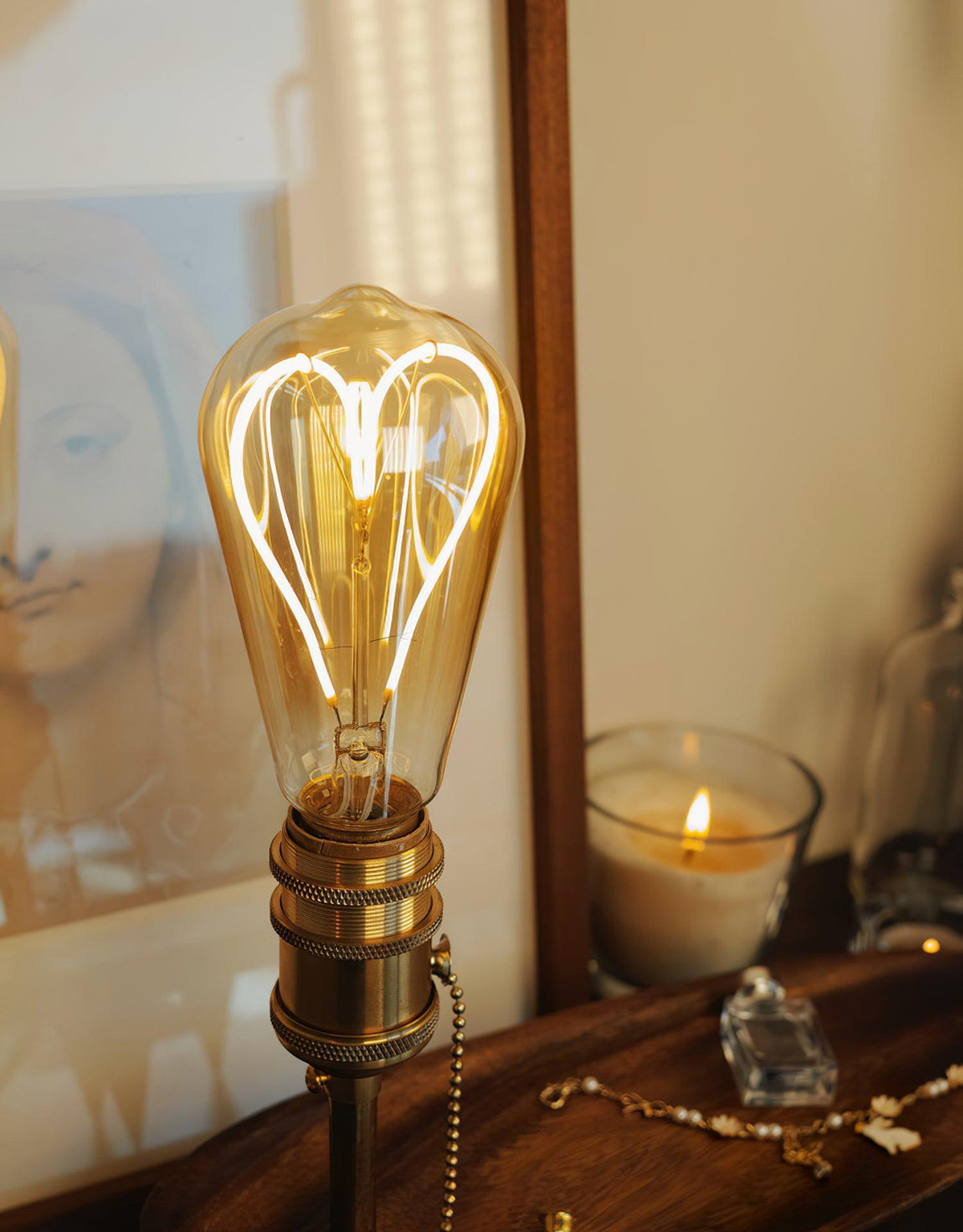 Retro Solid Wood Tray Table Lamp
