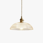 Ribbed Spiral Pendant Swag Light