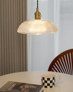 Ribbed Spiral Pendant Swag Light