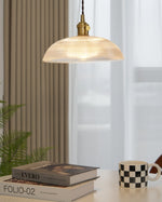 Ribbed Spiral Pendant Swag Light