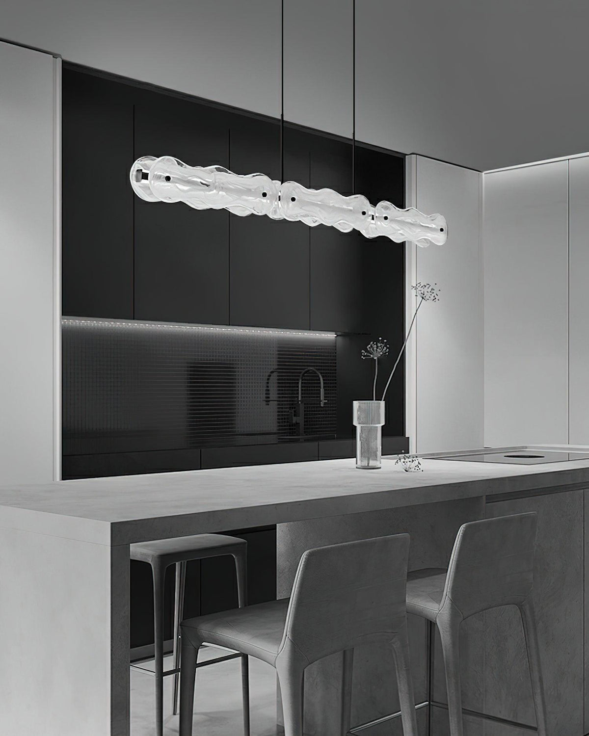 Ripple Glass Bar Chandelier