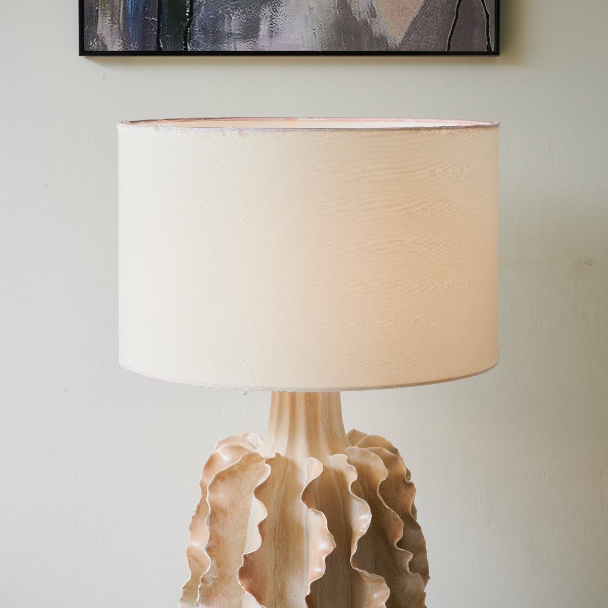 Rippled Clay Table Lamp