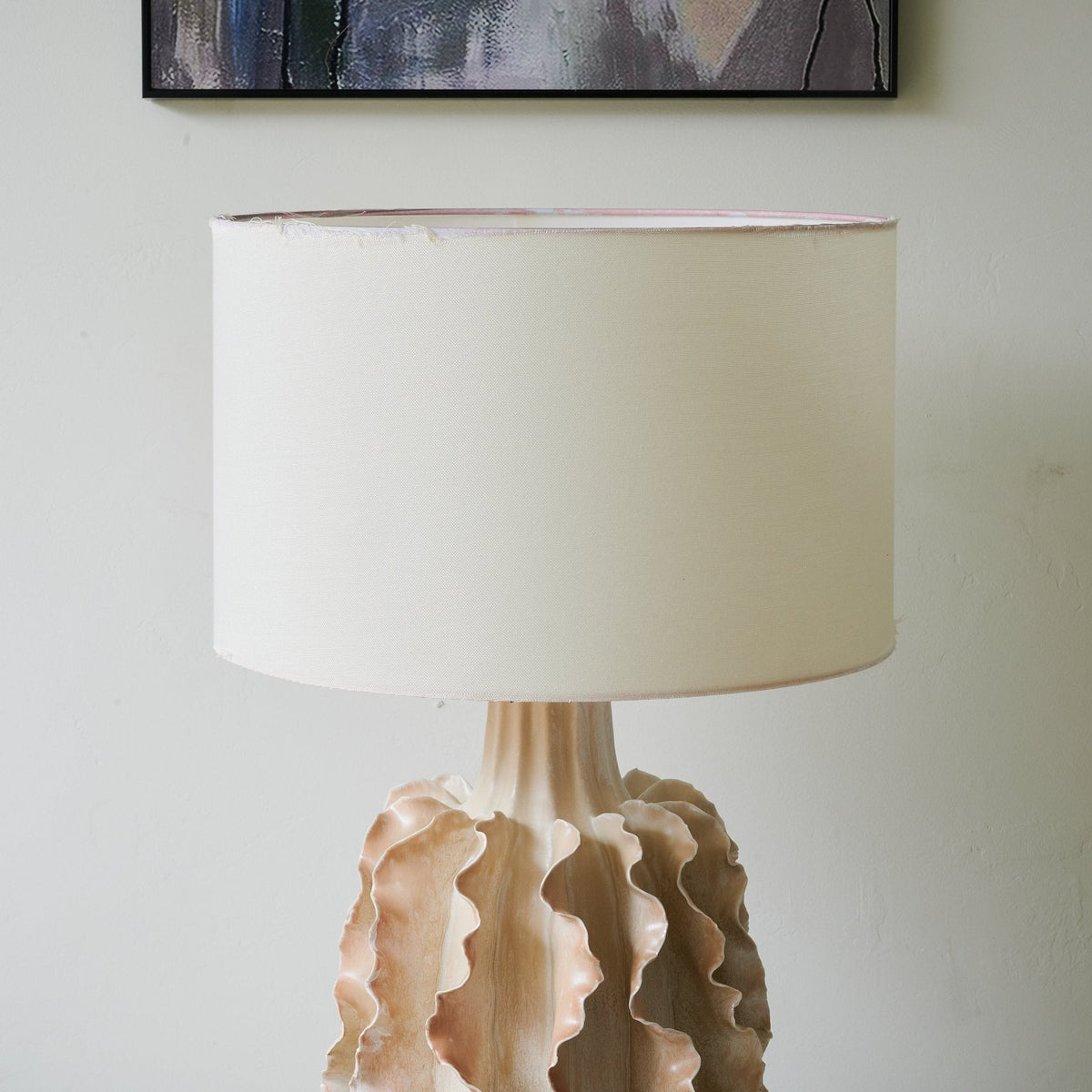 Rippled Clay Table Lamp
