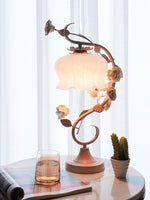 Rose Glass Gooseneck Table Lamp 12.2"