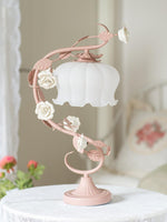 Rose Glass Gooseneck Table Lamp 12.2"
