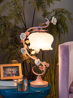 Rose Glass Gooseneck Table Lamp 12.2"
