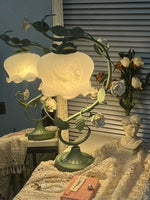 Rose Glass Gooseneck Table Lamp 12.2"