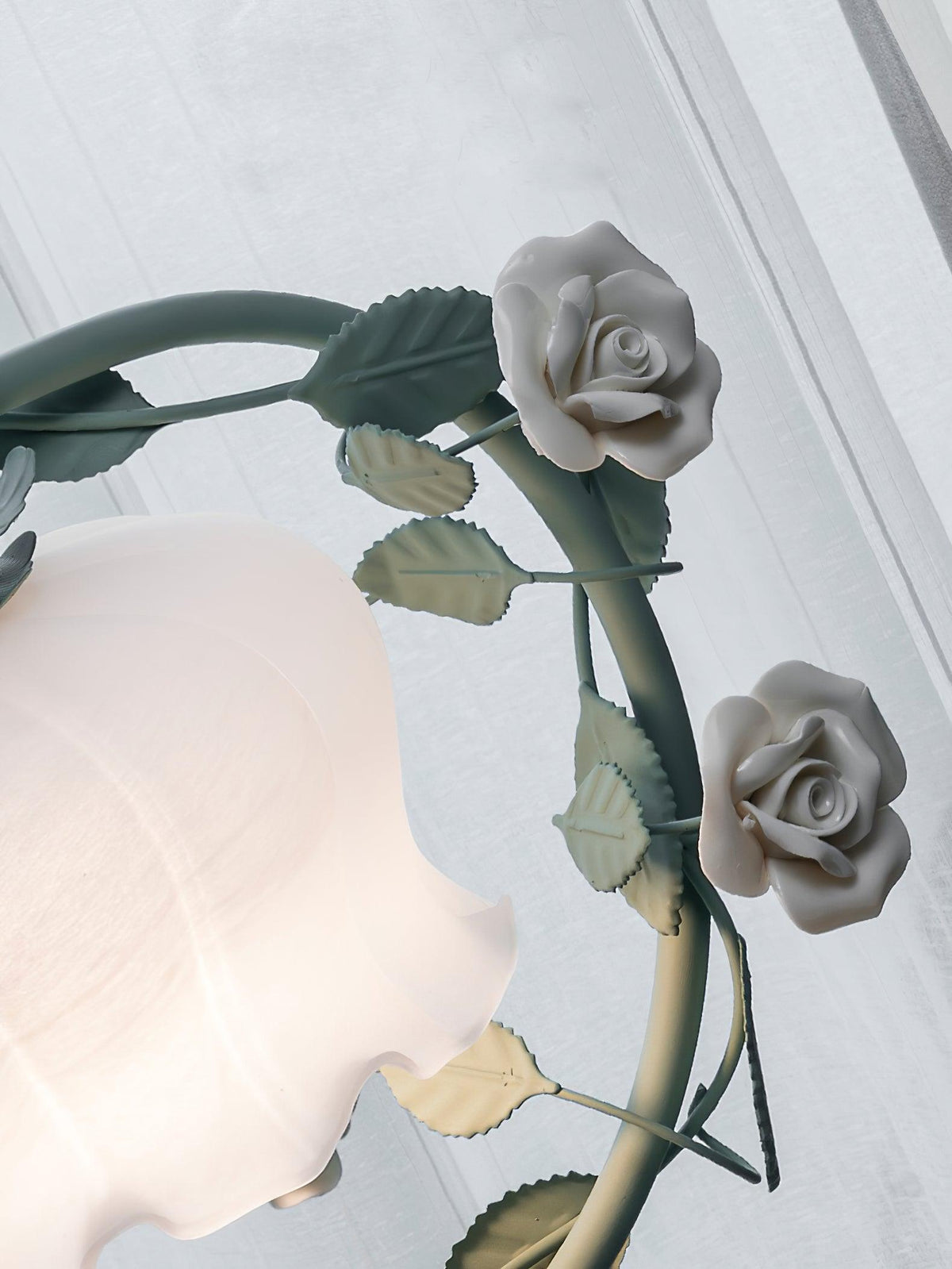 Rose Glass Gooseneck Table Lamp 12.2"