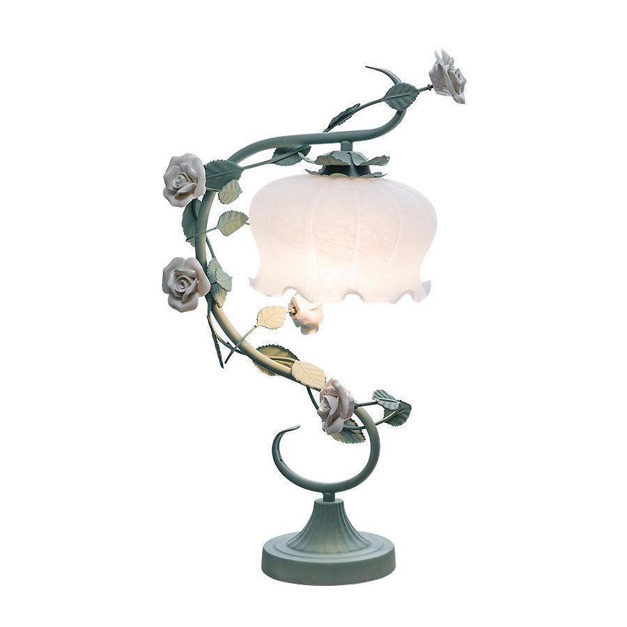 Rose Glass Gooseneck Table Lamp 12.2"