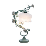 Rose Glass Gooseneck Table Lamp 12.2"