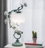 Rose Glass Gooseneck Table Lamp 12.2"