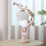 Rose Glass Gooseneck Table Lamp 12.2"