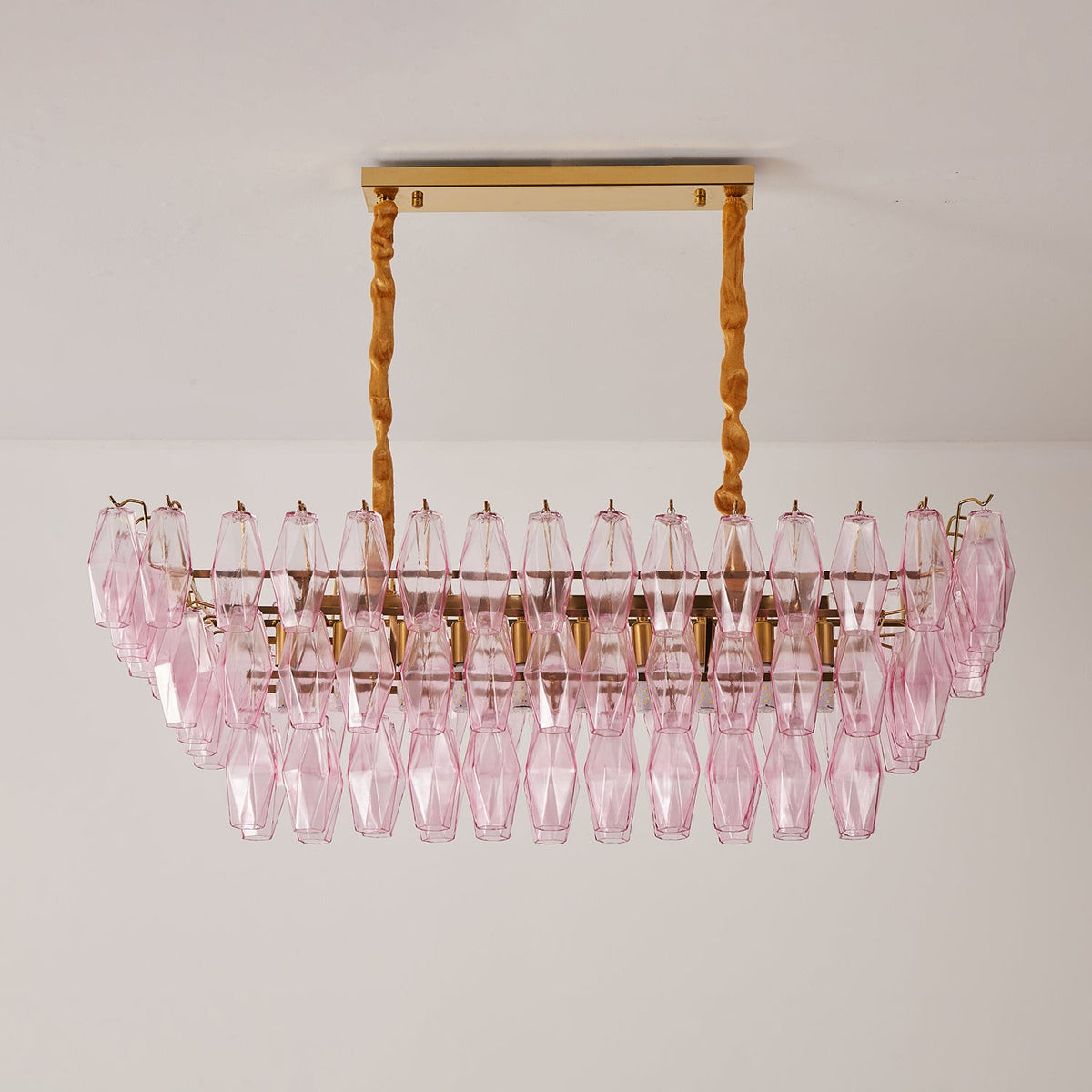 Rose Prism Glass Chandelier