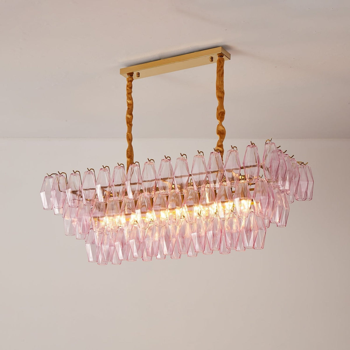 Rose Prism Glass Chandelier
