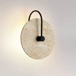 Round Travertine Wall Lamp 9.8"