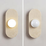 Rounded Travertine Wall Sconce