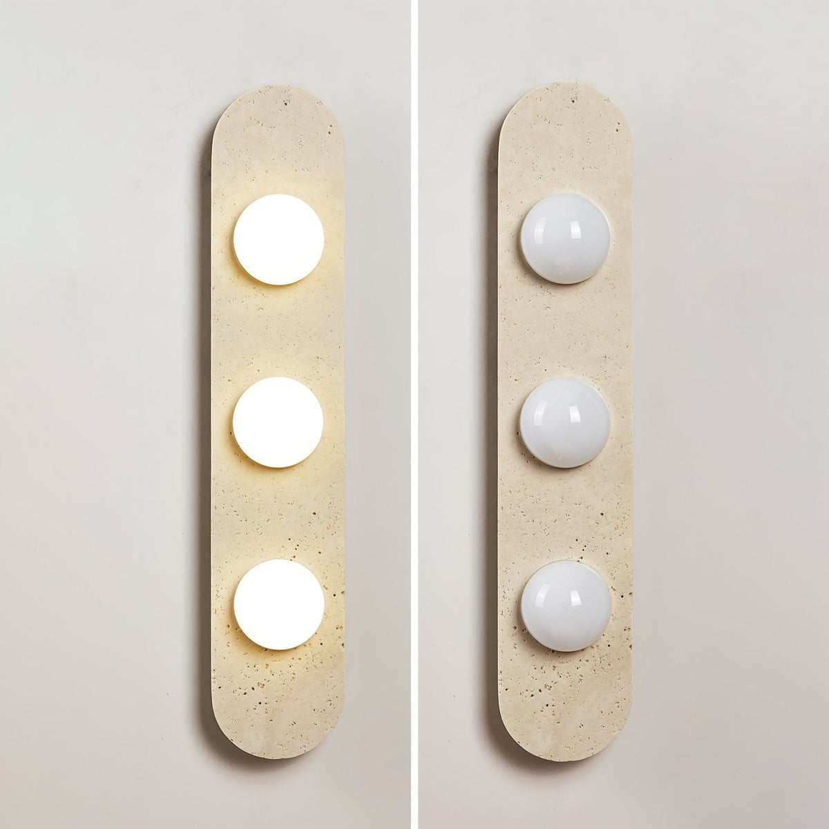 Rounded Travertine Wall Sconce