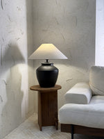 Rustic Black Ceramic Table Lamp