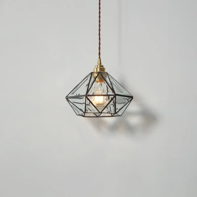 Glass LED Pendant Lamp: Handmade Japanese Style Adjustable Hanging Light Fixtures