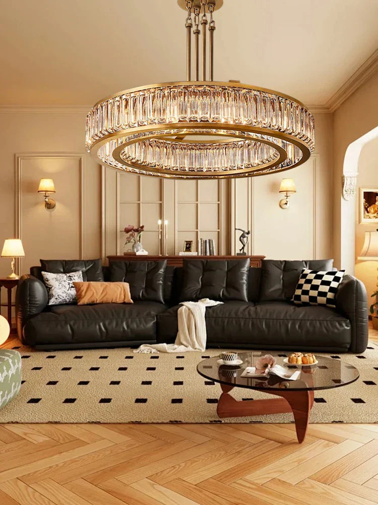 Luxury Black Crystal Chandelier for Elegant Living Room Lighting