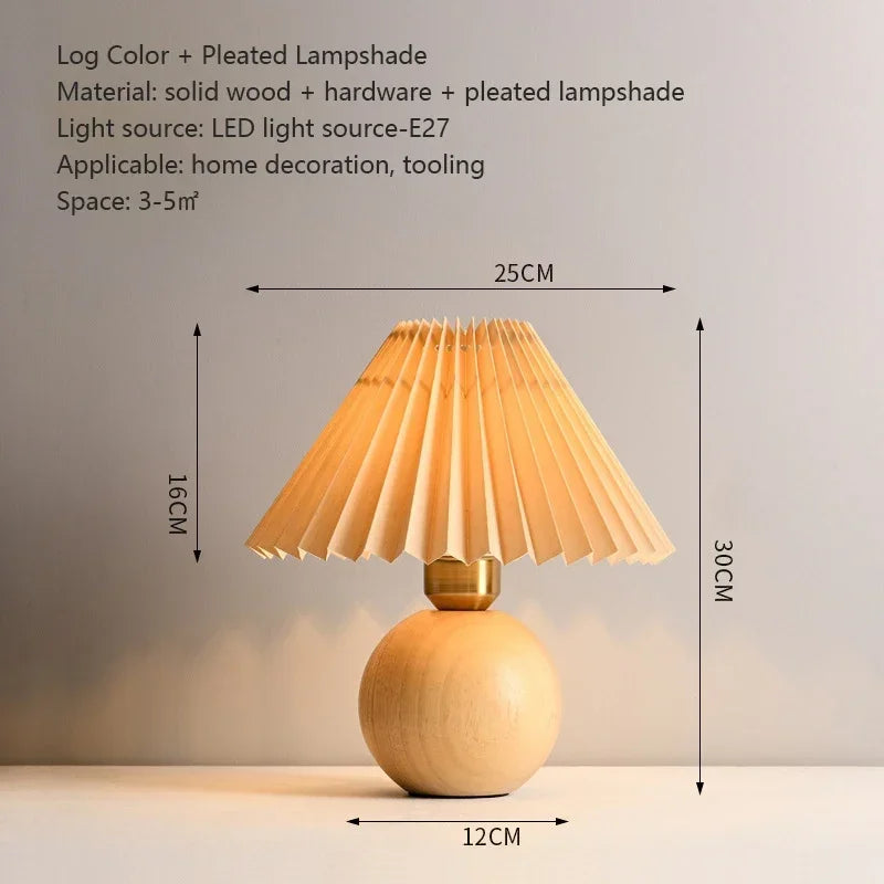 Nordic Ceramics Table Lamp - Modern Desk Light with Pleated Lampshade for Cozy Home Lighting