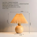 Nordic Ceramics Table Lamp - Modern Desk Light with Pleated Lampshade for Cozy Home Lighting