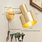 Nordic Copper LED Wall Lamp Pull Chain Switch Wandlamp