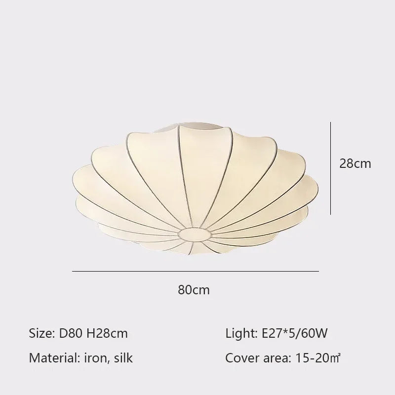 White Cloud Chandelier | Modern Nordic Silk Ceiling Light | LED Indoor Lighting